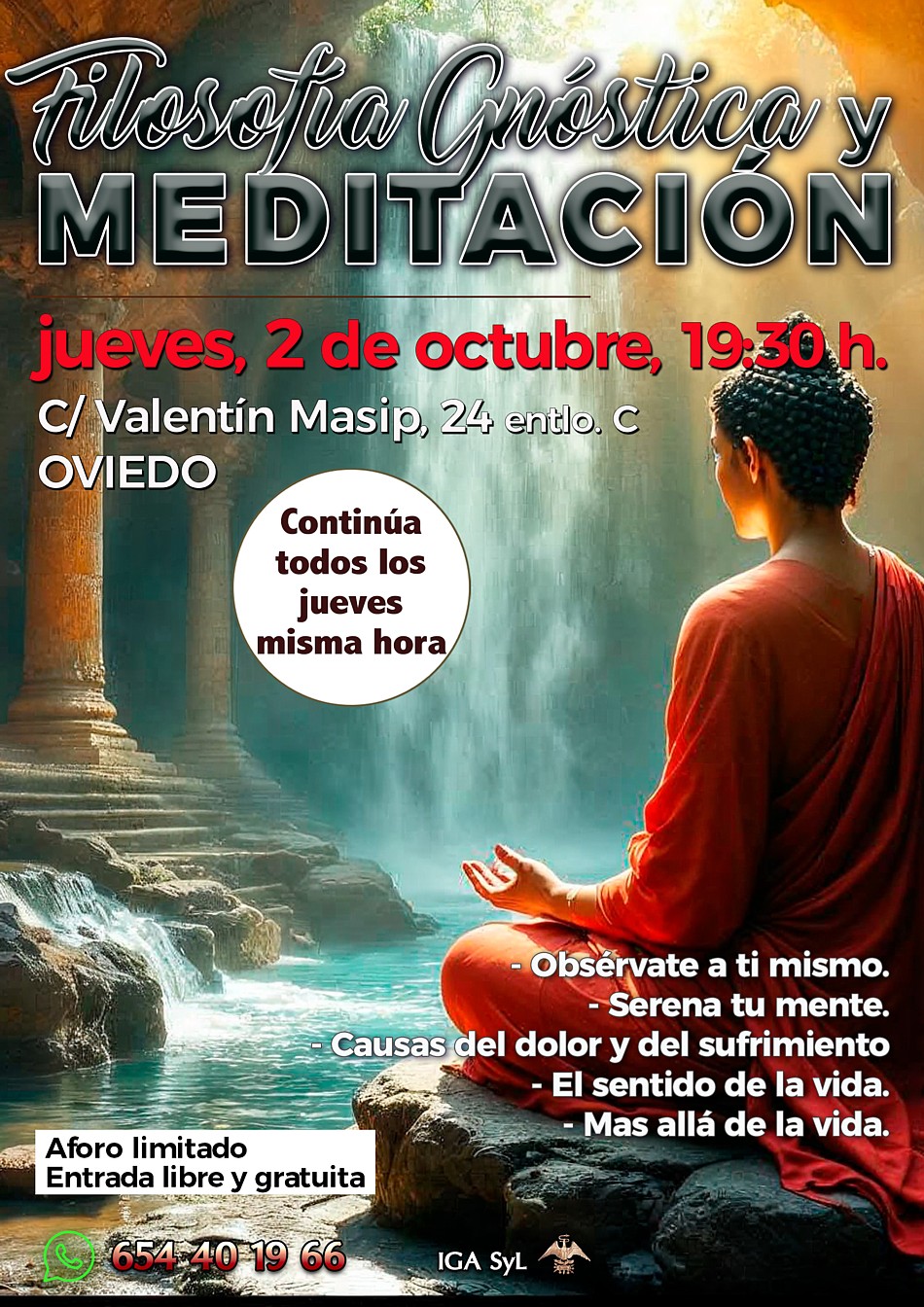Centro de Oviedo, actividades 2020, conferencias sobre meditación y autoconocimiento: relajación, concentración y meditación, las claves para el despertar de la conciencia